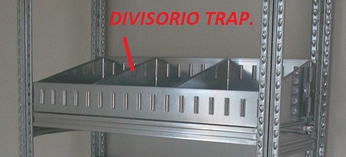 Divisorio trapezoidale per ripiano profondita' 40 cm per scaffali